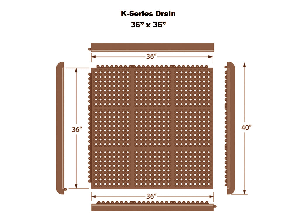 K-Series® Drain-Thru Interlocking Mats ( Black / Terra Cotta)